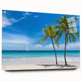 Acrylic print of the Florida Keys landscape in soft blue and green tones, suitable for bedroom or dining room decor.