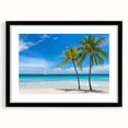 Abstract art print depicting the Florida Keys in vibrant, textured colors on a large framed canvas.