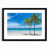 Abstract art print depicting the Florida Keys in vibrant, textured colors on a large framed canvas.