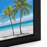 Extra large black wall art depicting the Florida Keys with colorful, textured scenery on a framed canvas.