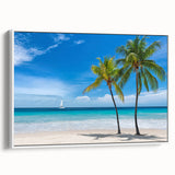 Vintage poster art of Florida Keys on a framed canvas, featuring colorful art in large format, ideal for living room decor.