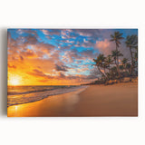 Black and white photograph of Palm Beach on stretched canvas, suited for kitchen wall art.