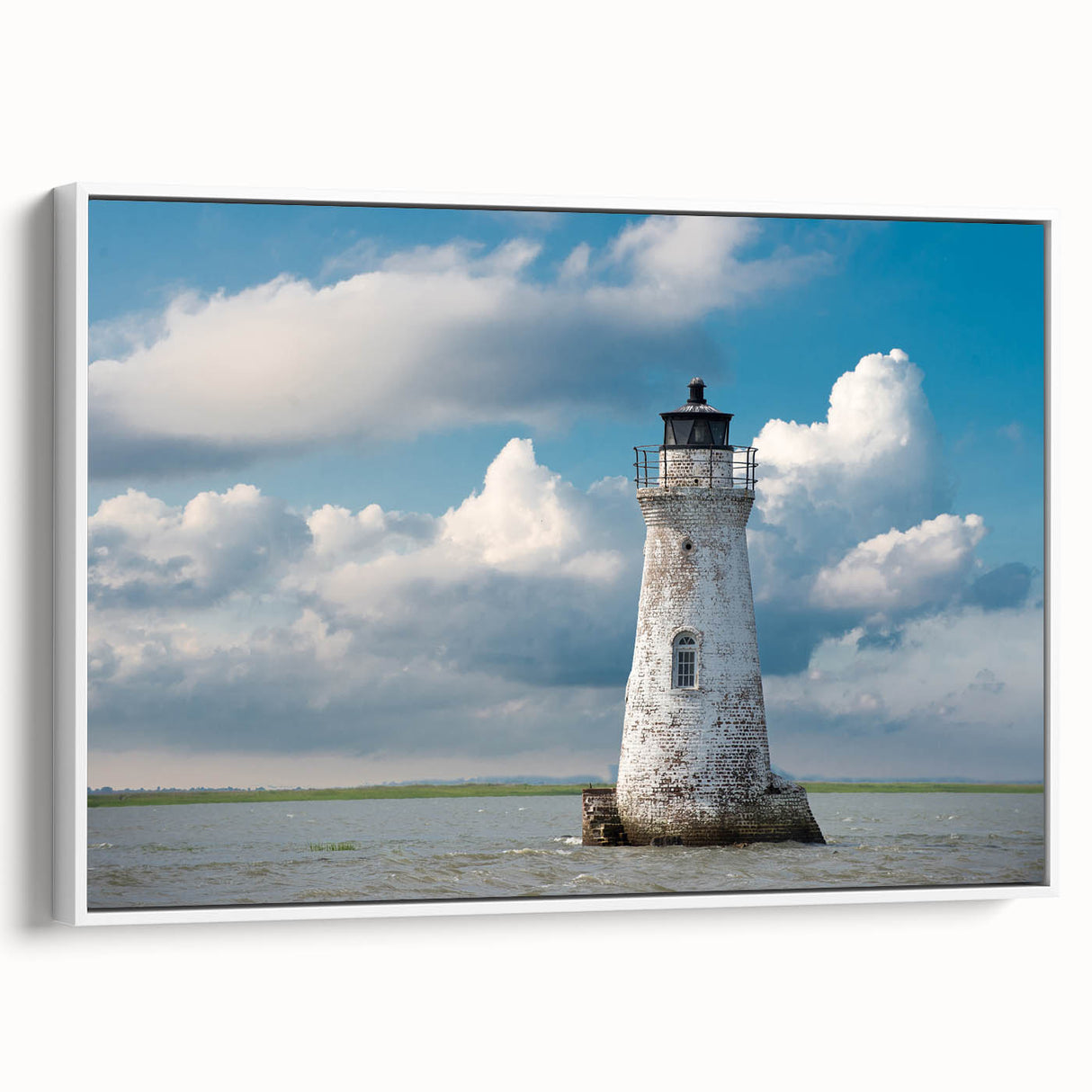 Vintage poster art of Savannah, Georgia on a framed canvas, featuring colorful artwork against a black background.