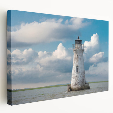 Savannah, Georgia cityscape in muted earth tones on a large stretched canvas, suitable for kitchen wall art.