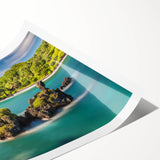 Extra large wall art featuring line art flowers in muted colors on rolled print, suitable for large living room decor.