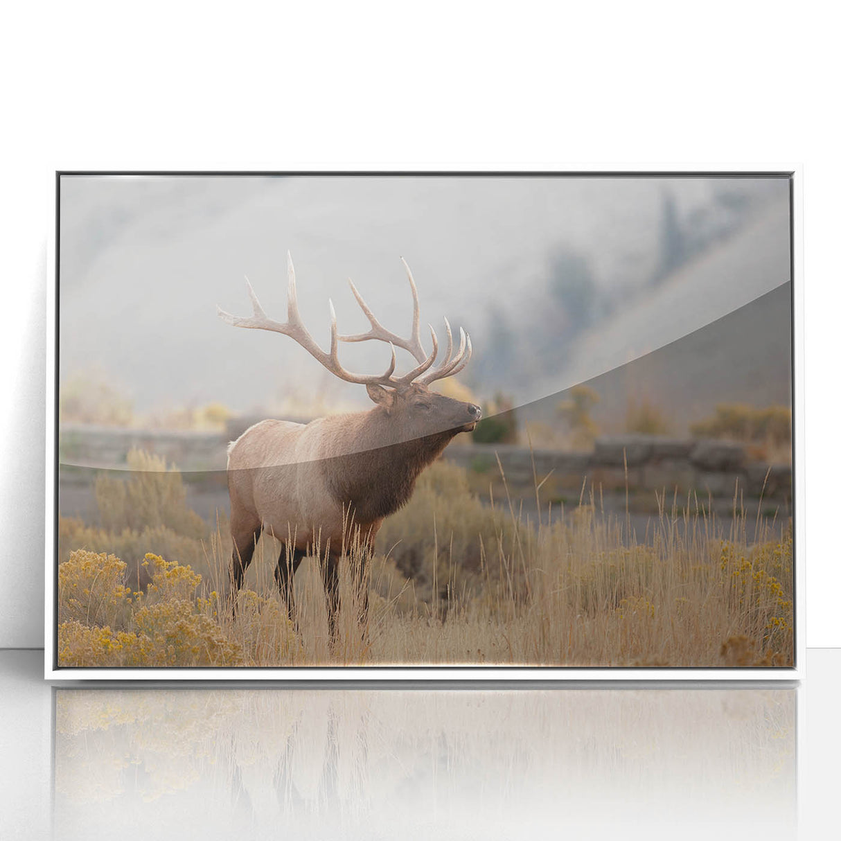 Framed acrylic print of a serene Idaho landscape in muted earth tones, ideal for modern art wall decor.