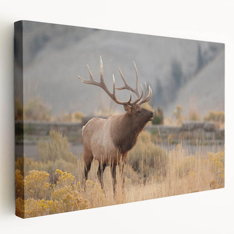 Large canvas art depicting a serene Idaho landscape in soft earth tones, ideal for kitchen wall decor.