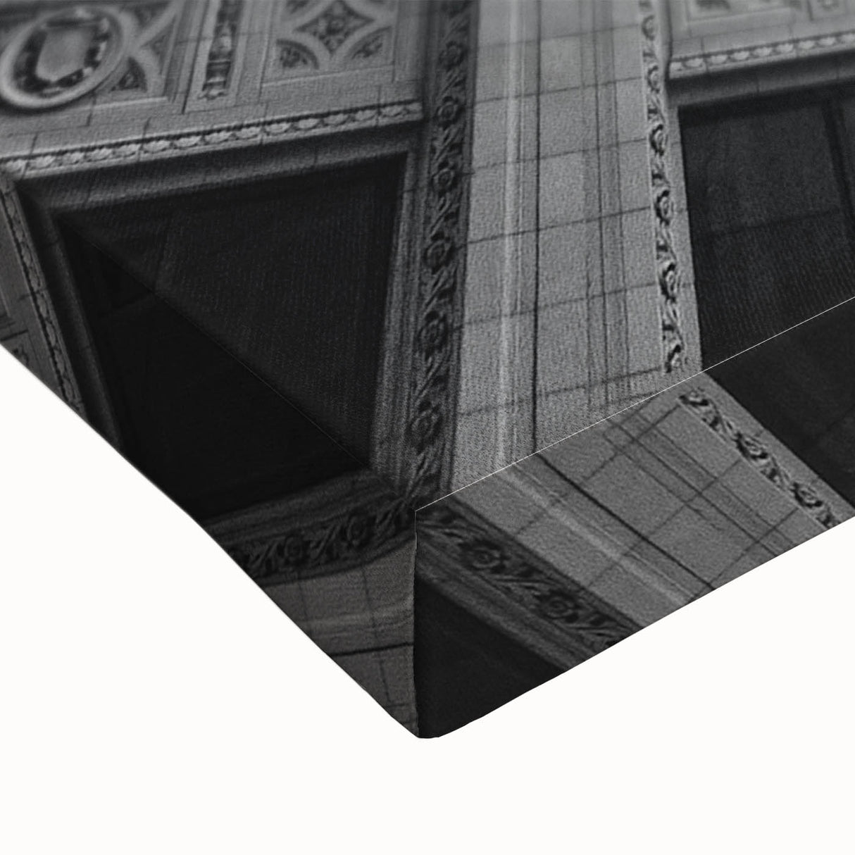 Black and white landscape art painting of Chicago skyline on stretched canvas, suitable for bedroom wall art.