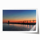 Rolled print of Lake Michigan with soft blue and gray tones, ideal for art wall dining room or classy bathroom decor.