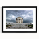 Extra large abstract art print of a colorful, textured Indiana scenery on a black framed canvas, ideal for living room decor.