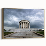 Framed canvas featuring a vintage-style Indiana landscape in muted gold and black tones, ideal for bedroom wall decor.