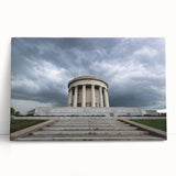 Black and white stretched canvas featuring a serene Indiana landscape, ideal for kitchen wall art or bedroom decor.