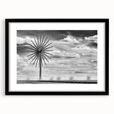 Extra-large abstract art print depicting a textured, colorful Iowa scenery in a black frame, suitable for living room decor.