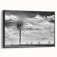 Black and white landscape art painting of Iowa scenery on framed canvas, ideal for bedroom wall decor.