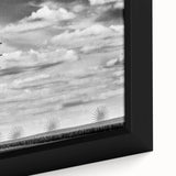 Extra large framed canvas featuring a textured, colorful Iowa landscape in black, ideal for living room decor.
