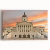 Large black and white photo of Kansas scenery on stretched canvas, ideal for kitchen wall art.