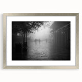 Textured abstract art print of New Orleans scenery in muted earth tones on a framed canvas, ideal for bedroom art.