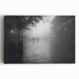 Black and white photo of New Orleans skyline on large stretched canvas, ideal for kitchen wall art.