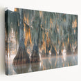 Large wall art on stretched canvas depicting a vibrant Louisiana bayou scene, ideal for kitchen wall art.