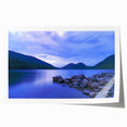 Rolled print of Acadia National Park with vibrant green and blue tones, ideal for art wall dining room placement.