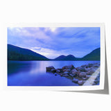 Rolled print of Acadia National Park with vibrant green and blue tones, ideal for art wall dining room placement.