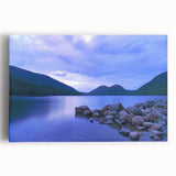 Black and white photograph of Acadia National Park on stretched canvas, ideal for kitchen wall art.