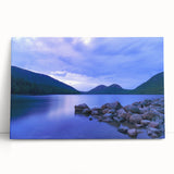 Black and white photo of Acadia National Park on stretched canvas, ideal for kitchen wall art.