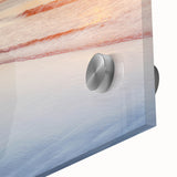 Large abstract wall art depicting a Maine scenery in muted earth tones on acrylic glass, ideal for dining room ambiance.