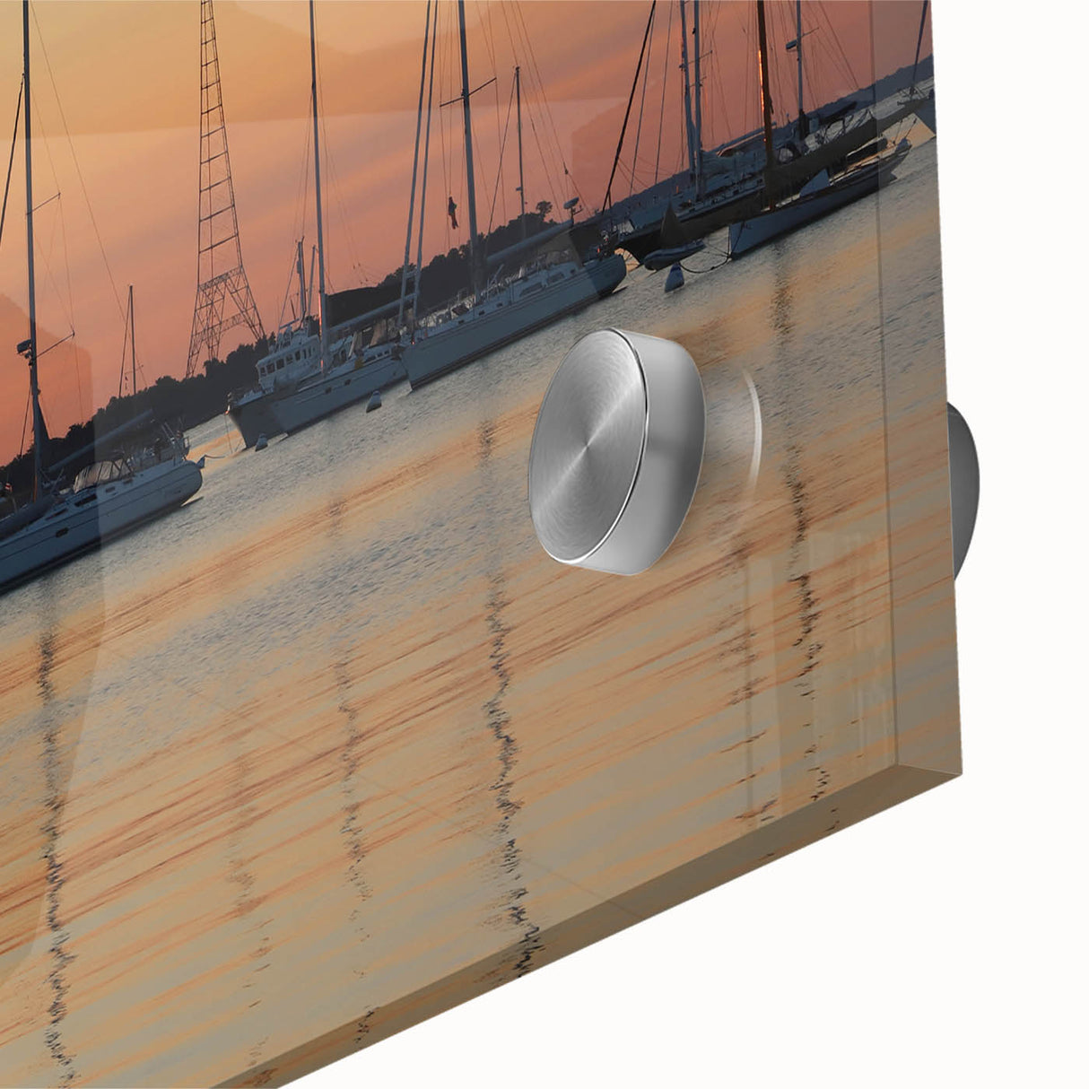 Large abstract wall art of Annapolis, Maryland in mid-century modernist style on acrylic glass, ideal for dining room decor.