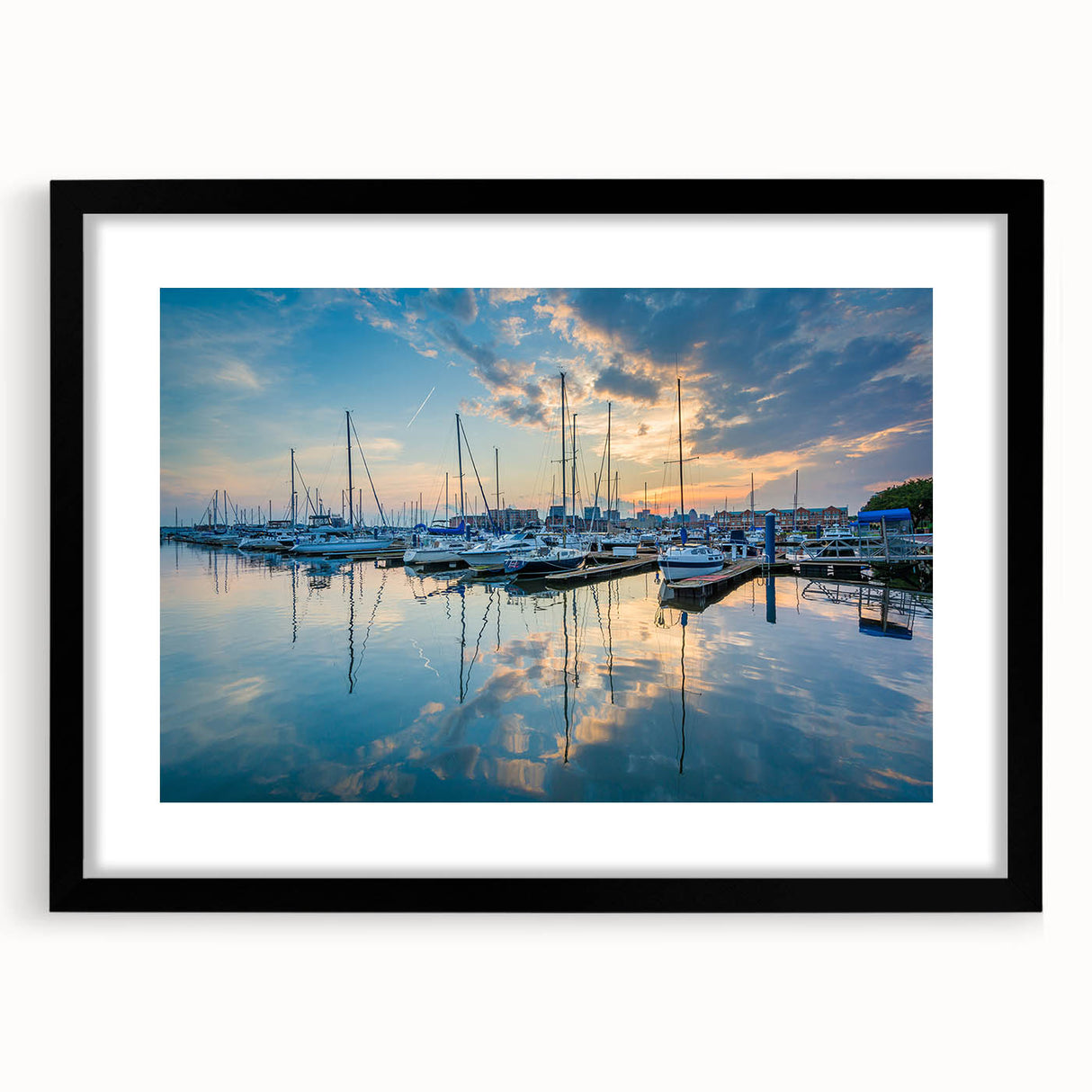 Extra large abstract art print of Baltimore, featuring vibrant, colorful textures on a black framed canvas.