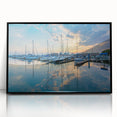 Large abstract wall art depicting Baltimore skyline in muted gray and blue tones on a framed acrylic print.