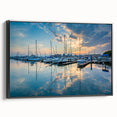 Black and white wall art of Baltimore landscape on framed canvas, suitable for bedroom decor.