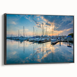 Black and white wall art of Baltimore landscape on framed canvas, suitable for bedroom decor.