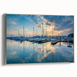 Landscape art painting of Baltimore skyline in vibrant colors on a framed canvas, ideal for office decor.