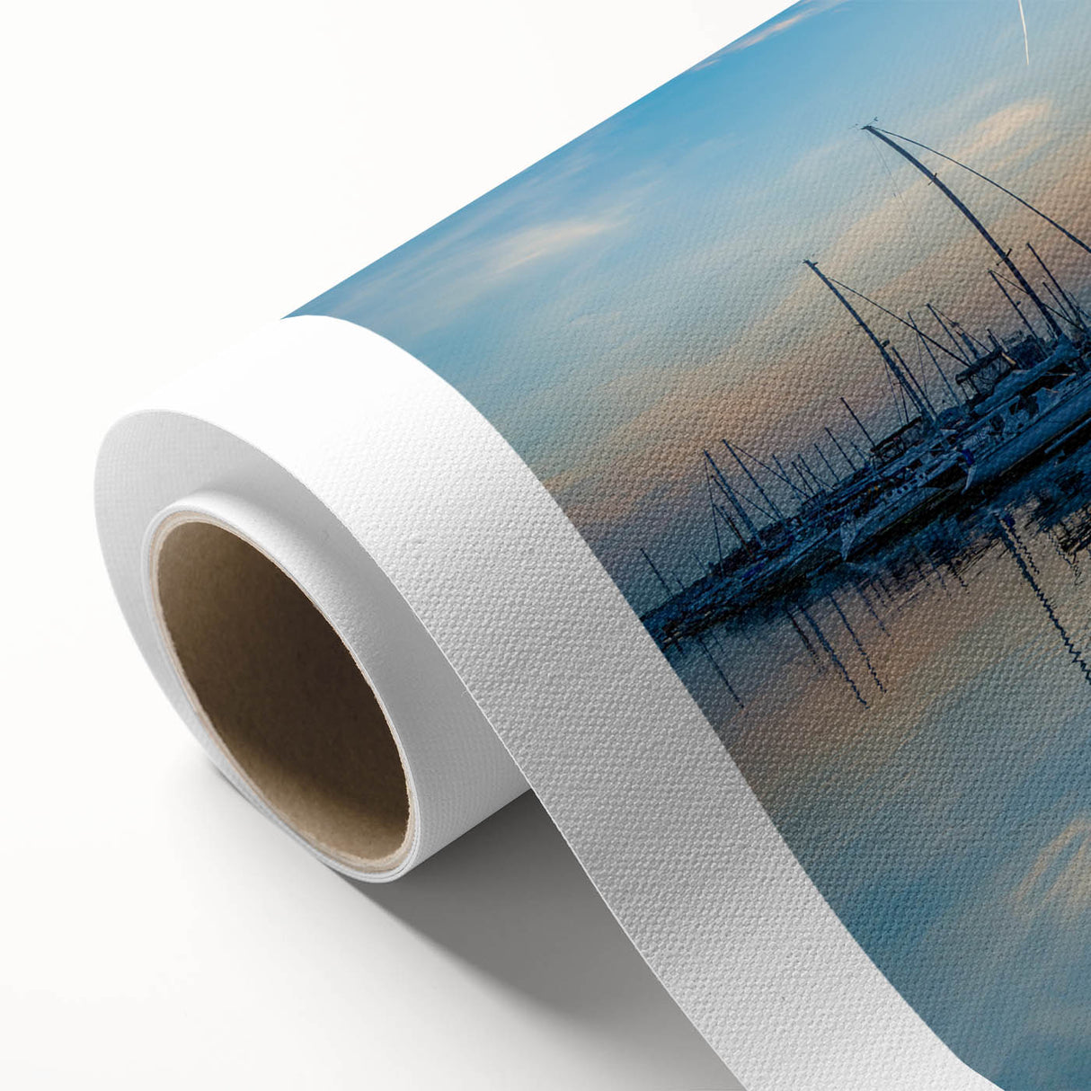 Art deco poster of Baltimore skyline in pastel shades on rolled canvas, ideal for nursery wall art.