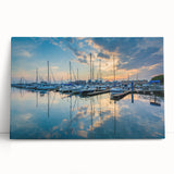 Black and white photo of Baltimore skyline on large stretched canvas, ideal for kitchen wall art or bedroom ambiance.