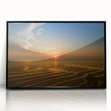 Large abstract wall art depicting Cape Cod, Massachusetts in muted earth tones on a framed acrylic.