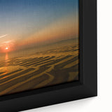 Black wall art featuring a textured Massachusetts Cape scenery on extra large framed canvas with colorful accents.