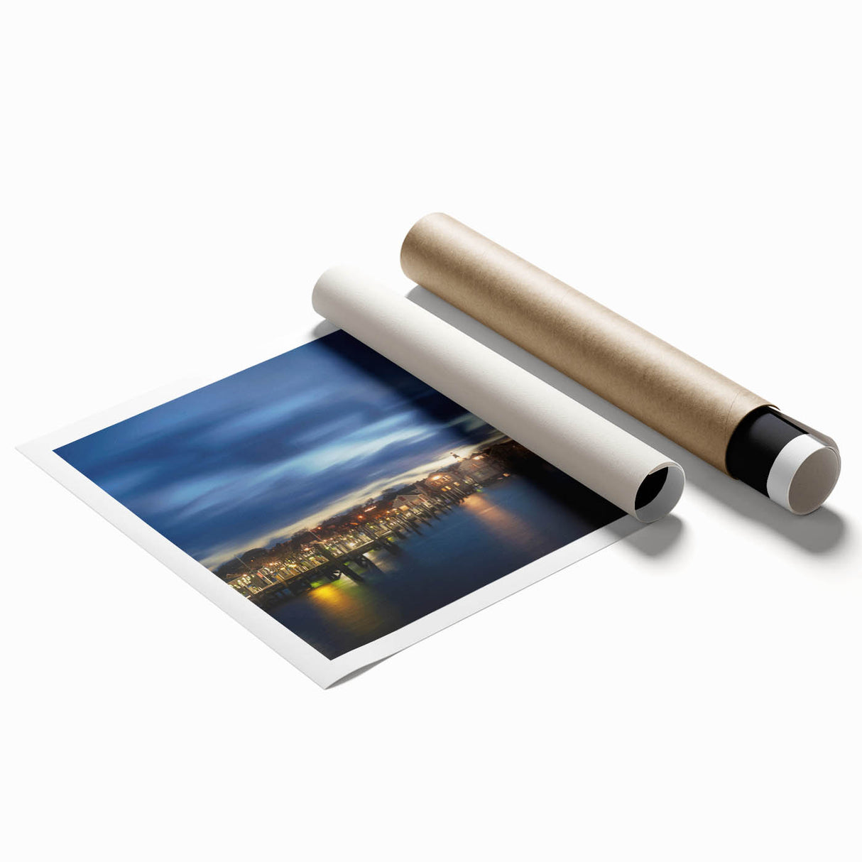 Extra large rolled print of a floral art scene in pastel shades.