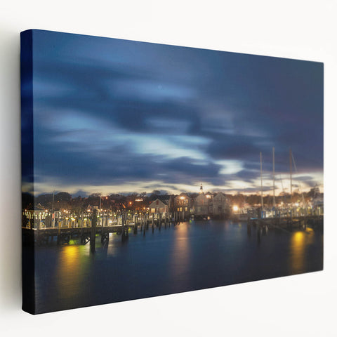Large canvas print of Nantucket landscape in muted earth tones, suitable for kitchen wall art.