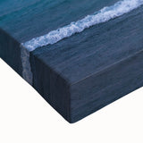 Black and white landscape art painting of Michigan's Upper Peninsula on a large canvas, suited for bedroom decor.