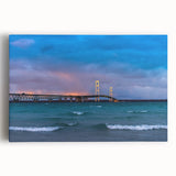 Black and white photo of Michigan's Upper Peninsula on stretched canvas, suitable for kitchen wall art.