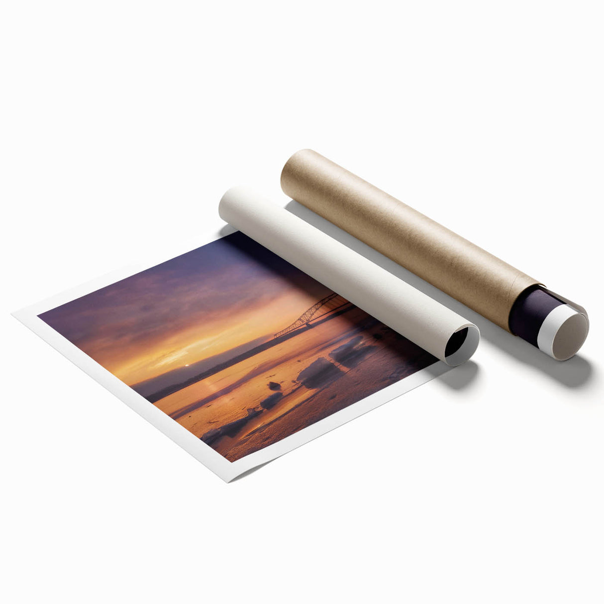Extra large rolled print of Mississippi scenery with vibrant green and floral elements.