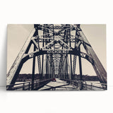 Black and white photo of St. Louis skyline on large stretched canvas, suited for kitchen or bedroom wall art.