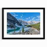 Extra large framed abstract print of Glacier National Park with vibrant colors, textured surface.