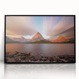 Large abstract wall art depicting a Montana landscape in muted earth tones on a framed acrylic.