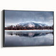 Black and white landscape art painting of Nebraska scenery on a framed canvas, suitable for bedroom wall decor.
