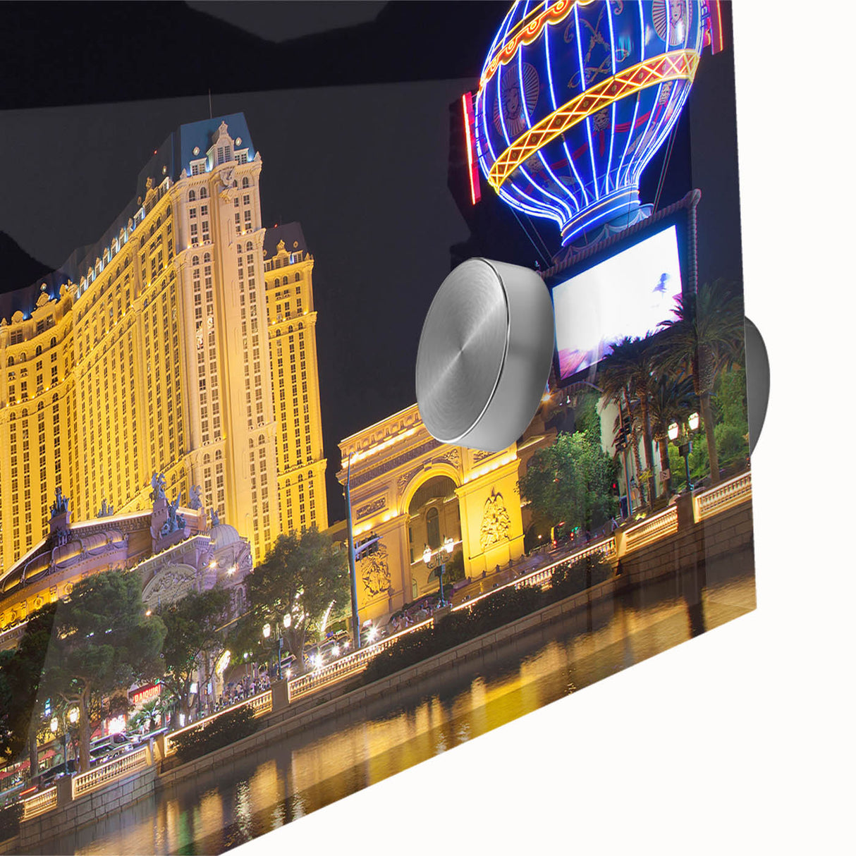 Acrylic print of a large abstract depiction of Las Vegas in muted earth tones, ideal for dining room art.