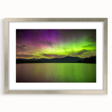 Textured abstract art print depicting a serene New Hampshire landscape in muted earth tones, framed in silver.