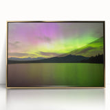 Mid-century modernist acrylic print of a New Hampshire landscape in autumn hues, framed in gold.